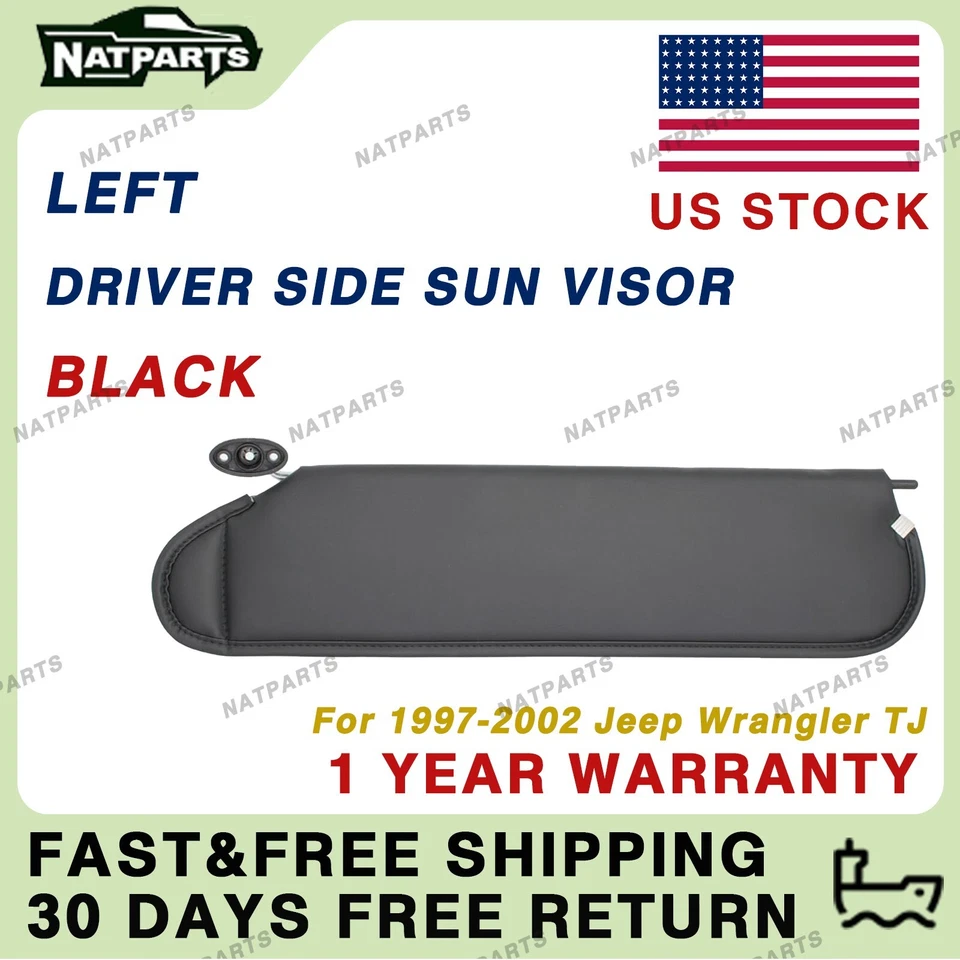 Left Driver Sun Visor W/O Light Fits for97-02 JeepWrangler TJ 5EP35 LAZAE - Image 1 of 4