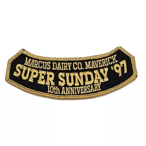 Marcus Dairy Co 1997 Super Sunday Maverick gestickter Aufnäher Motorradfahrt - Bild 1 von 8