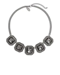 NUEVO Collar Chico's Sophina Marrón Ahumado y Verde Cristal Piedras Cadena Metal Nuevo con Etiquetas - Imagen 1 de 9