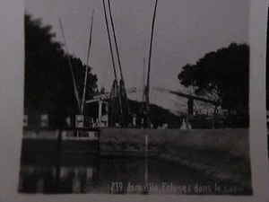 Circa 1900 Photo Stéréo Ismailia écluses dans le canal Collection Wereld-Tourist - Imagen 1 de 3
