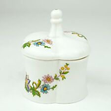 Sugar Bowl Jewelry Trinket Box Genuine Bone China Floral Daisy Porcelain Taiwan