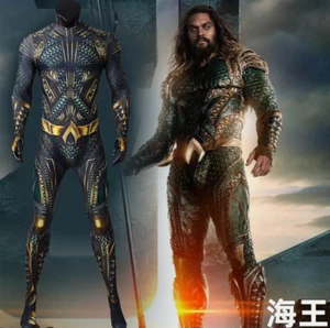 Superhero Aquaman Cosplay Uniform Halloween Bodysuit Party Jumpsuit Costume Suit - Picture 1 of 17