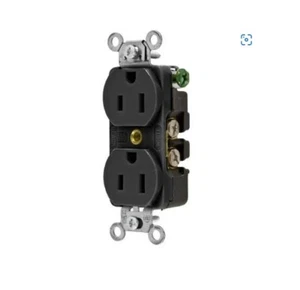 Pass & Seymour 5252BK Industrial Grade Duplex Receptacle Black 15A-125V NEMA5-15 - Picture 1 of 1