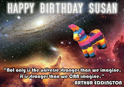 ARTHUR EDDINGTON quote SCIENCE SPACE SCI-FI Personalised Happy Birthday art Card - Image 1 of 4