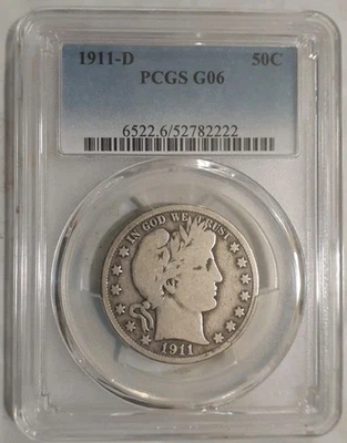 1911 D Barber Half PCGS G06 - Image 1 of 2