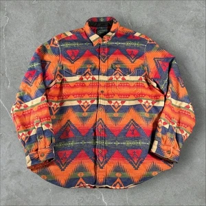 Vintage Polo Country Mens XL Southwestern Long Sleeve Shirt Aztec Western Multi - Picture 1 of 9