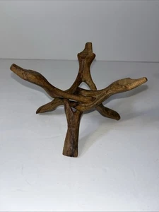 Vintage Hand Carved Wood Tripod (small) - Picture 1 of 6