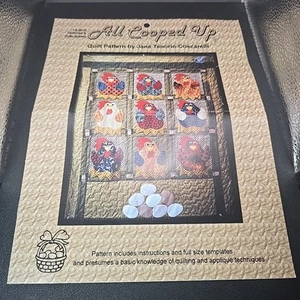 All Cooped Up Hen House Chicken Quilt Pattern Jane Tenoria Coscarelli Book - Picture 1 of 8