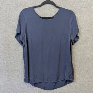 Quitten Top Damen Large waschbar Stretch Seide T-Shirt marine Shirt Schlüsselloch leicht - Bild 1 von 11