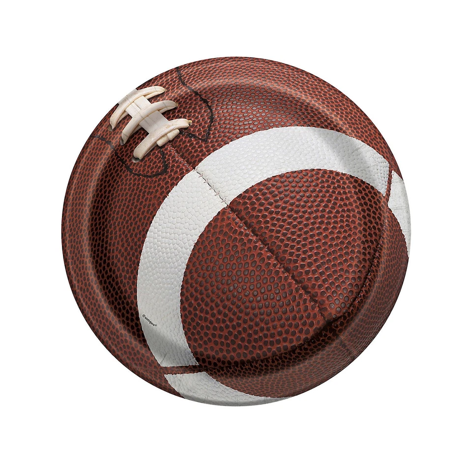 Platos de cena redondos desechables de papel Fun Express Football Party, 9" - 8 unidades Foto 1 de 1