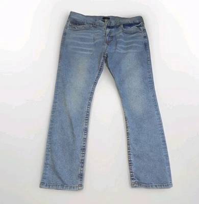 Nuevos Pantalones de mezclilla True Religion Ricky para hombre 38x36 azul T solapa relajar pierna recta Foto 1 de 4