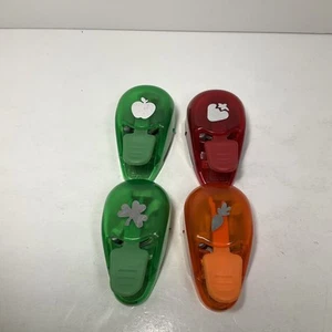 Ek Success 4 Small 3/4 In. Strawberry, apple, carrot, clover paper punches Lot - Picture 1 of 3