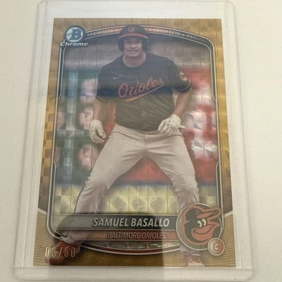 2025 Bowman Chrome Prospects Samuel Basallo Gold Geometric /50 #BCP-109 - Image 1 of 2