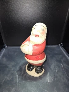 Vtg 1940s 1950s Christmas Plaster or Chalkware Santa Claus Candle Holder 7" - Picture 1 of 5