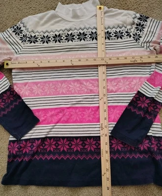 Kim Rogers Sweater Women's True Pink Snowflake Medium Perfectly Soft - Image 1 of 4