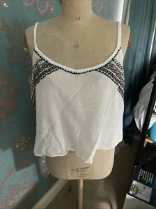 Dorothy Perkins Ladies Size 20 Beaded Embroidered Vest Top Crop Top Beach - Picture 1 of 6