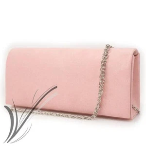 Pochette rosa elegante cerimonia donna scamosciata clutch borsa piccola borsetta - Foto 1 di 2