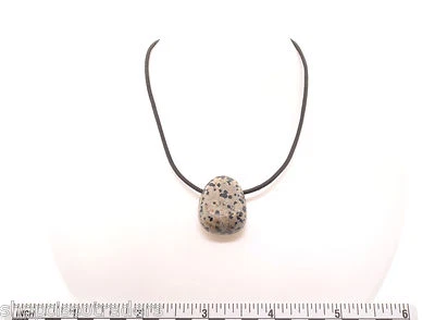 Unisex Dalmatian Jasper Pendant Leather Necklace Sterling Family Harmony Balance Foto 1 de 2