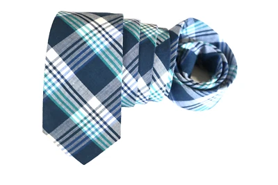 CORBATA HOMBRE EXPRESS AZUL/CUADROS Y CUADROS ANCHO: 2.3/8" LARGO: 60" SKINNY Foto 1 de 3