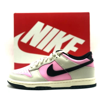 * 新 * 大孩子小学耐克 DUNK LOW (GS) 粉色上升/黑色 (FB9109 601) 👍 — 第 1/4 张图片