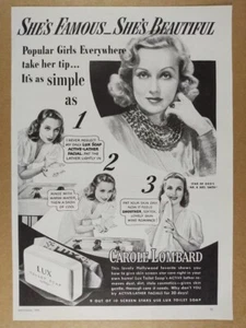 1941 Lux Soap Carole Lombard photos vintage print Ad - Picture 1 of 1