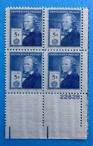 US Stamps Scott 892 5c 1940 Elias Howe plate block M/NH Post office fresh - Picture 1 of 4