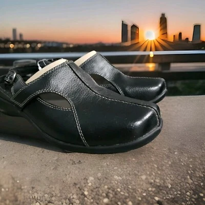 Easy Street Mujer Talla 7 Ancho Hecho por el Hombre Cuero Superior Eslinga Trasera Plana Comodidad Foto 1 de 4