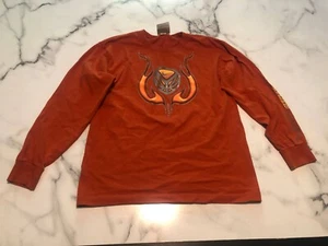 Nike Sport Shirt Youth L (14-16) Burnt Orange Long Raglan Sleeve Graphic Tee Y2K - Picture 1 of 9