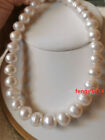 18" AAA+ Huge 11-12mm NATURAL white south sea Baroque pearl necklaces 14K gold
