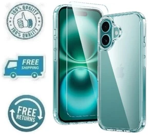 Coque téléphone transparente neuve robuste antichoc avec protection écran pour iPhone 16 - Photo 1 sur 6