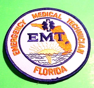 FLORIDA  EMERGENCY MEDICAL TECHNICIAN  EMT  4"  EMS  PATCH   TYPE #2 - Picture 1 of 1