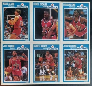 1989-90 FLEER MASTER TEAM SET 6/6 WASHINGTON BULLETS BERNARD KING HOF MINT 05055 - Picture 1 of 8