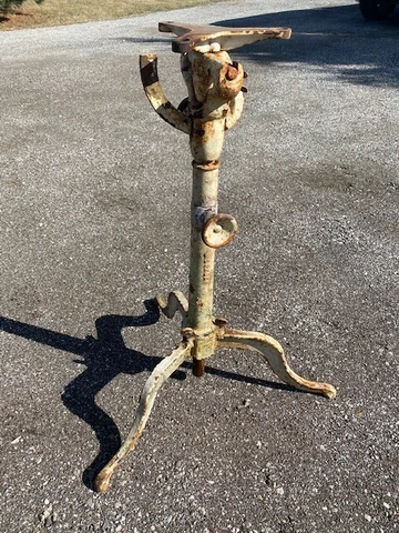 RARE Antique Adjustable Dietzgen 3 Leg Cast Iron Industrial Drafting Table Stand Cover