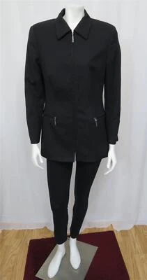 Escada Margaretha Ley Charcoal black light weight stretch wool jacket 38 US 8 — 第 1/4 张图片
