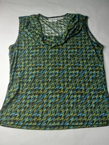 Kathy Ireland Women's XL Scoop Neck Business Casual Blue/Green Top - Picture 1 of 7
