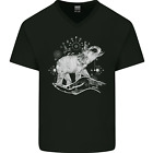 Sacré Style Éléphant Méditation Art Tatouage Hommes Col V Coton T-Shirt