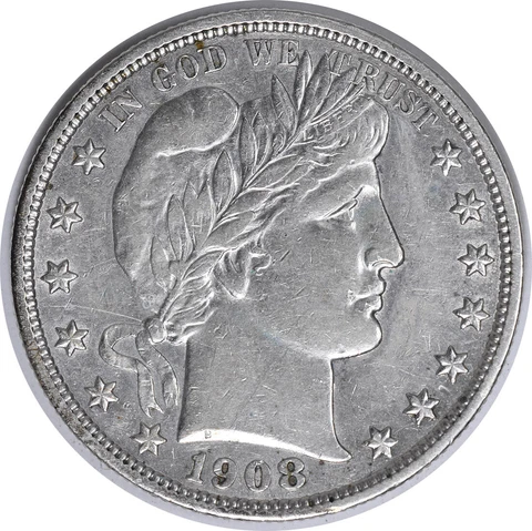 1908 Barber Silver Half Dollar AU Uncertified #1004 Cover