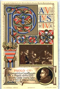 PAPA PAOLO IV Roma Vaticano Pope Saint-Père ART NOUVEAU PC Circa 1900 Armanino - Imagen 1 de 1