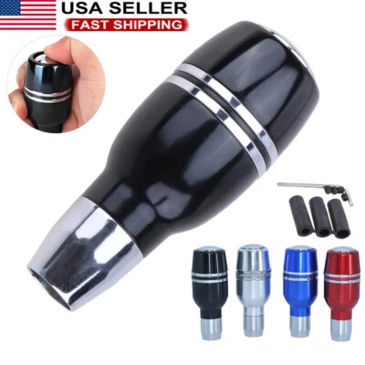 Car Aluminum Automatic Gear Stick Shift Shifter Lever Knob With Button Universal - Image 1 of 4
