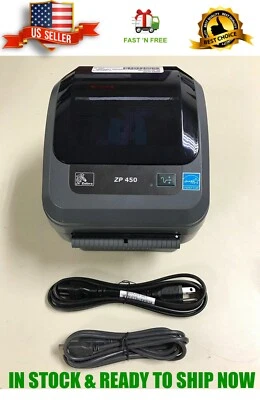 MANUFACTURE SEALED & IN STOCK - Zebra ZP 450 Label Thermal Printer QUICK SHIP - Image 1 of 4