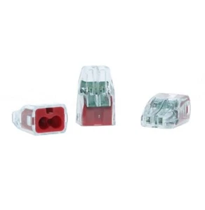 300 Pack Ideal 2 Port, 18 to 12 AWG Compatible, Push-In Wire Connectors, Red - Picture 1 of 1
