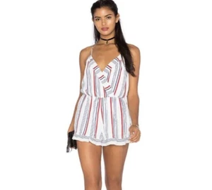 New Tularosa Amelia Red and Blue Striped Romper Size M - Picture 1 of 6
