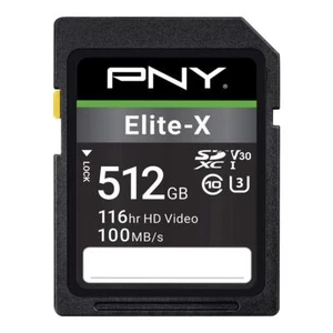 512GB PNY Elite X SD Card Class 10 U3 V30 4K Video HD Photography Memory - Picture 1 of 9