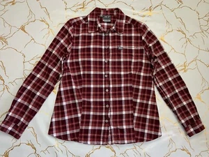 Jack Wolfskin Women Red White Plaid Button Up Shirt Size Medium - Picture 1 of 7