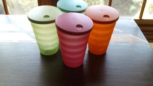 Tupperware Impressions 16 oz Tumblers w/ Seals-set of 4-NIP - Picture 1 of 4