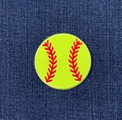 Softball Applique Patch - Embroidered Sports Ball Badge 2.25" (Iron On) - Image 1 of 2