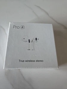 Pro 4-Wireless Bluetooth Headset Ear Buds w/ Charging case-White-New, Sealed - Zdjęcie 1 z 4