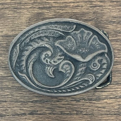 RARO Original Vintage Fivela de Cinto Floral Estilo Ocidental BTS 1970s Boho Hippie - Imagem 1 de 4