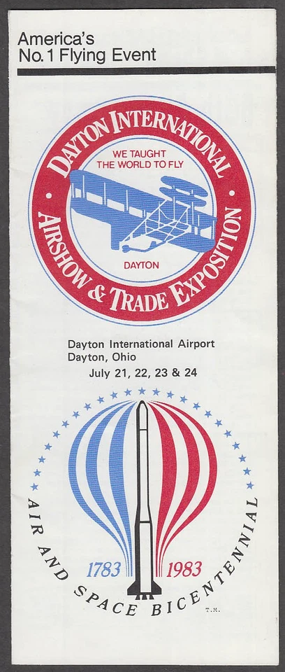 Carpeta de información de US Air US Airways Dayton Airshow & Trade Expo 1983 Foto 1 de 1