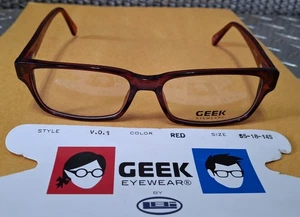 New Geek Eyewear V.0.1 Eyeglasses Spring Frame Red 55-18-145 Full Rim Plastic - Picture 1 of 4
